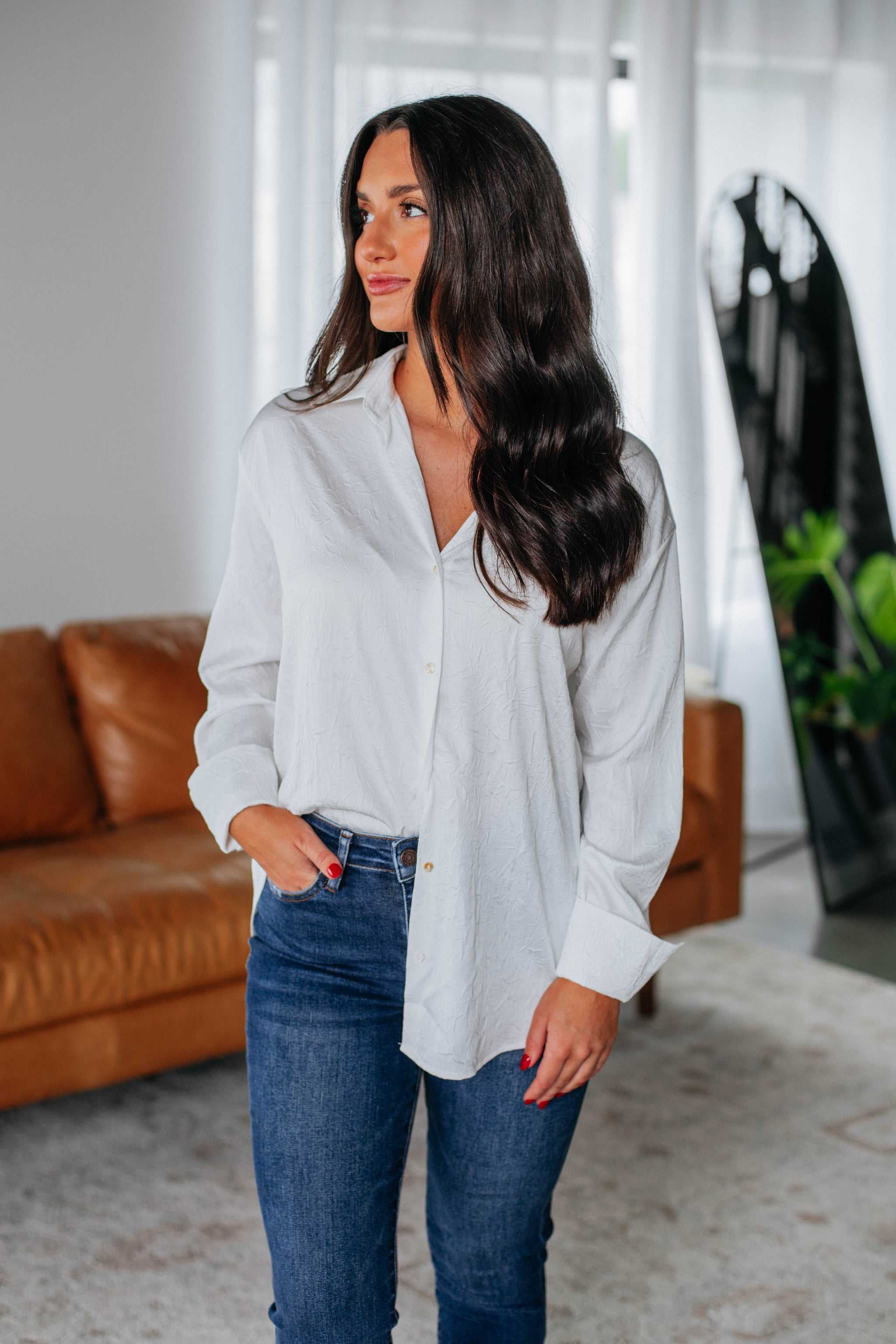 Emaleigh Button Down - Ivory