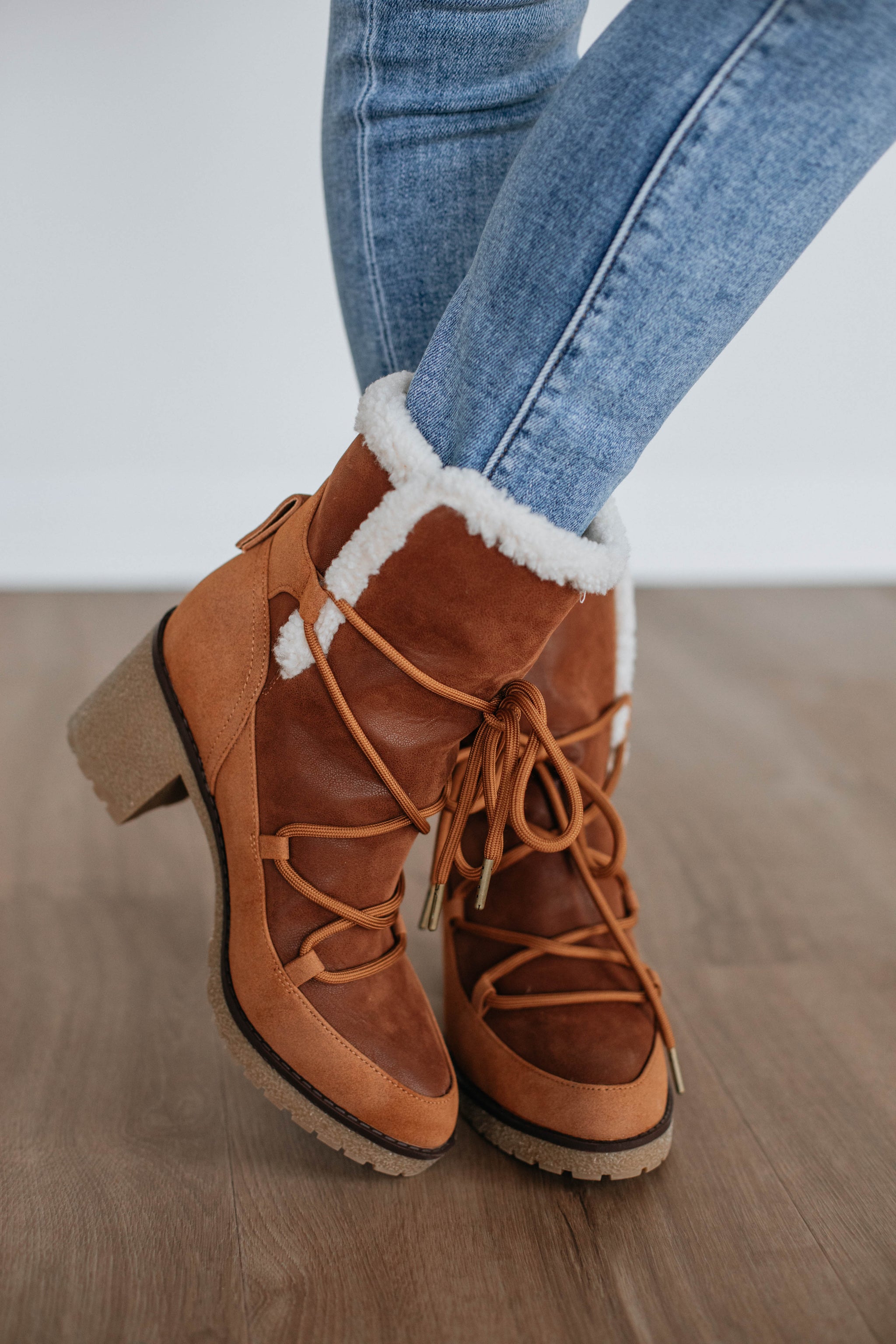 Embracing The Chill Boots - Cognac