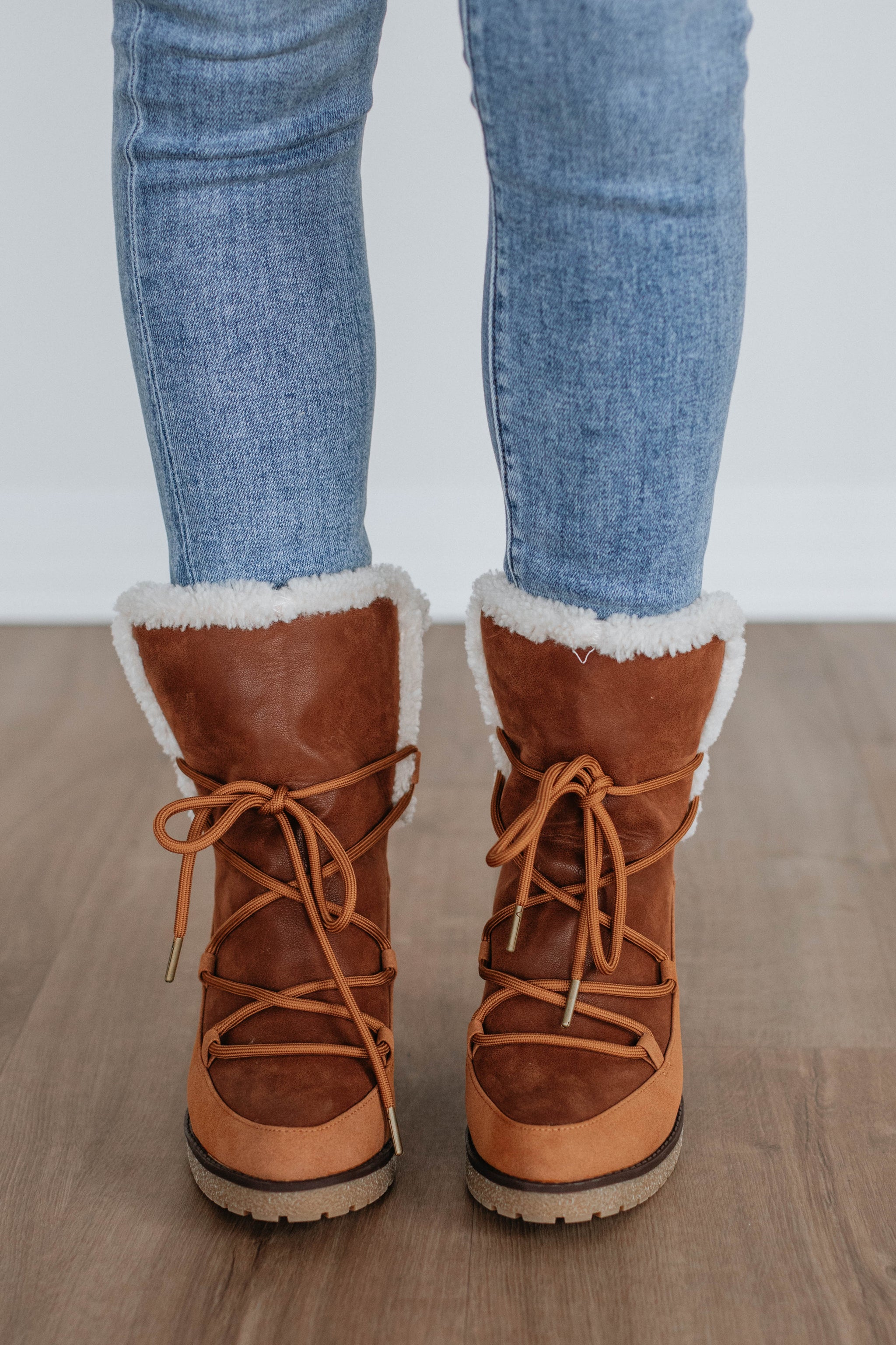 Embracing The Chill Boots - Cognac