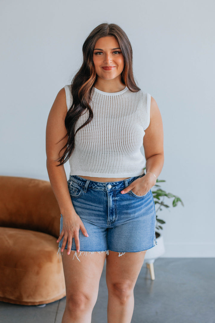 Esmeralda Crochet Tank - Ivory