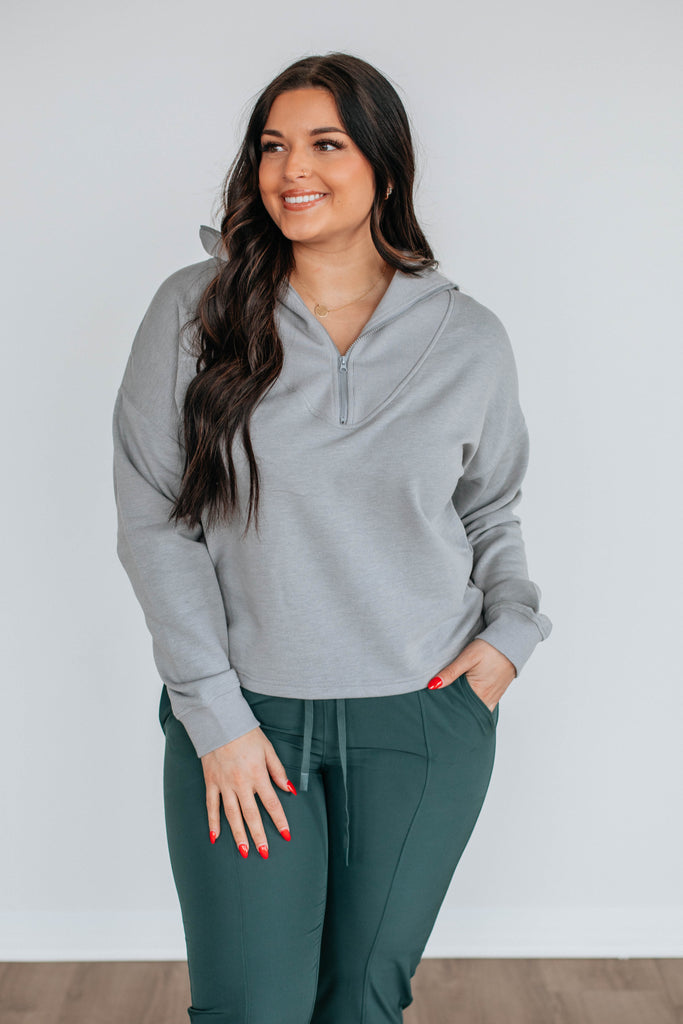 Tova Half-Zip Pullover - Heather Grey