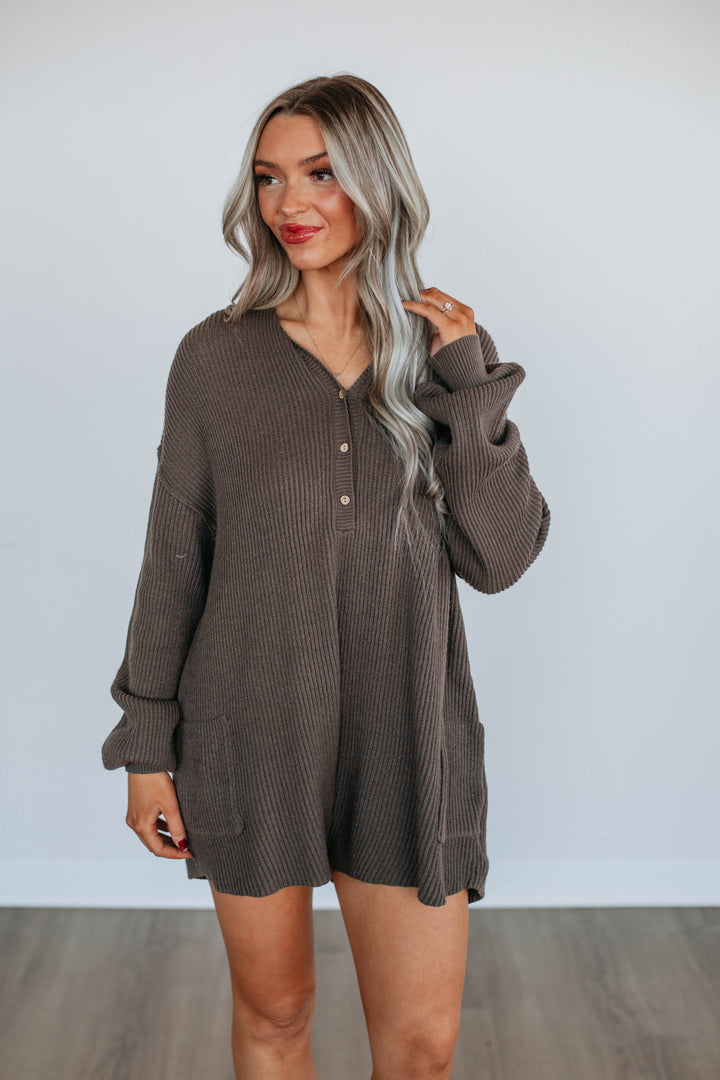 Garrow Knit Romper - Cedar