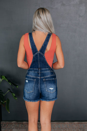 Gemini Risen Short Overalls - Dark Wash