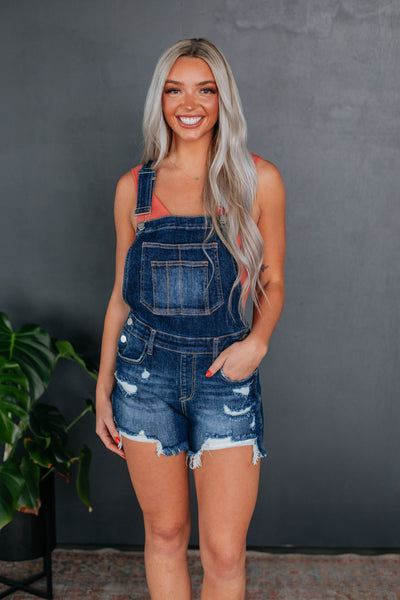 Gemini Risen Short Overalls - Dark Wash