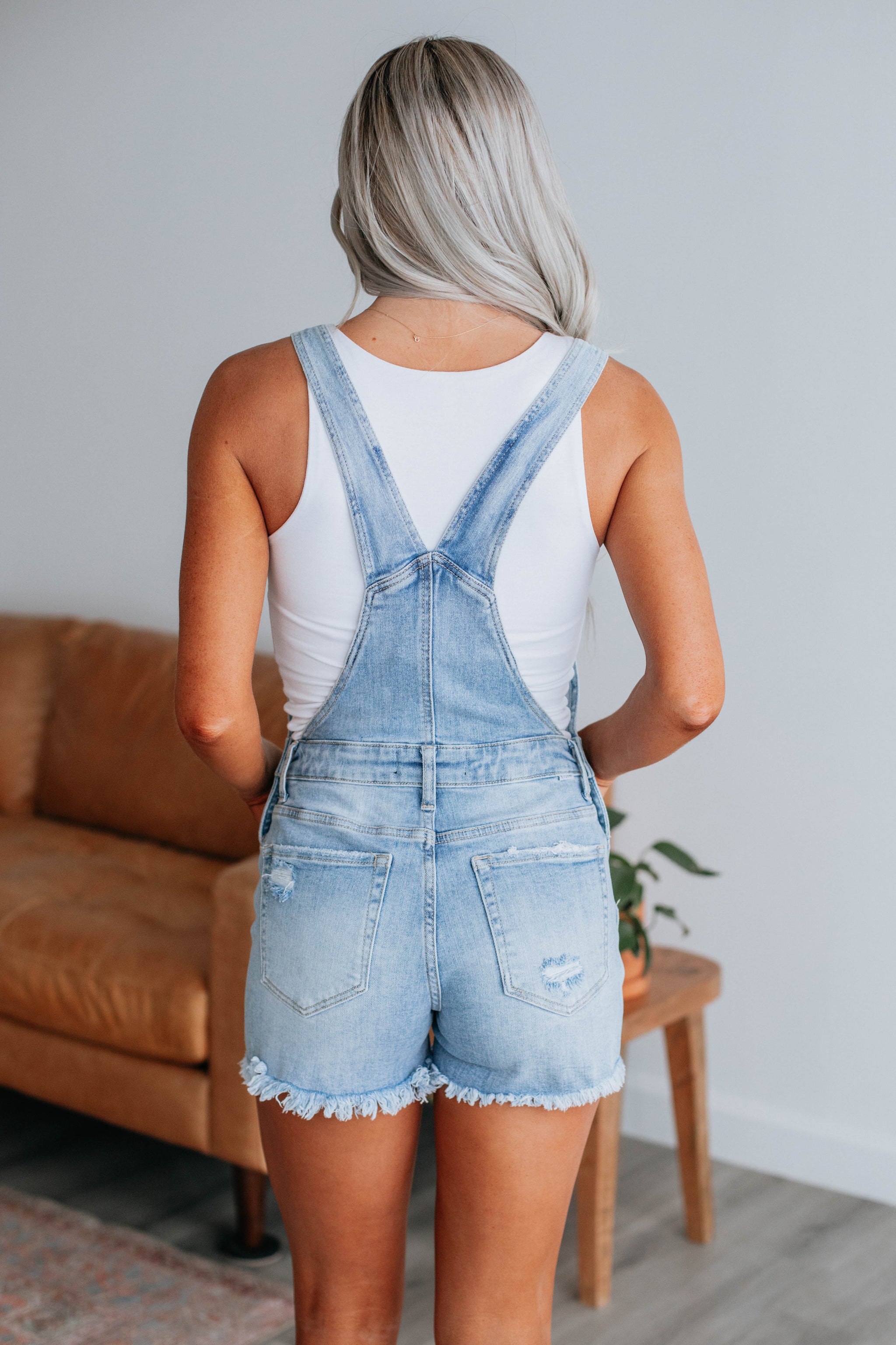 Gemini Risen Short Overalls - Light Wash