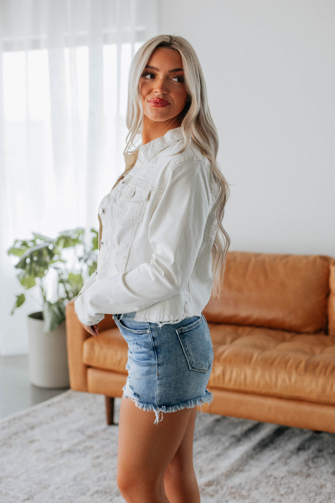 Gemma Risen Denim Jacket - Cream