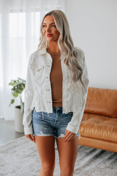 Gemma Risen Denim Jacket - Cream