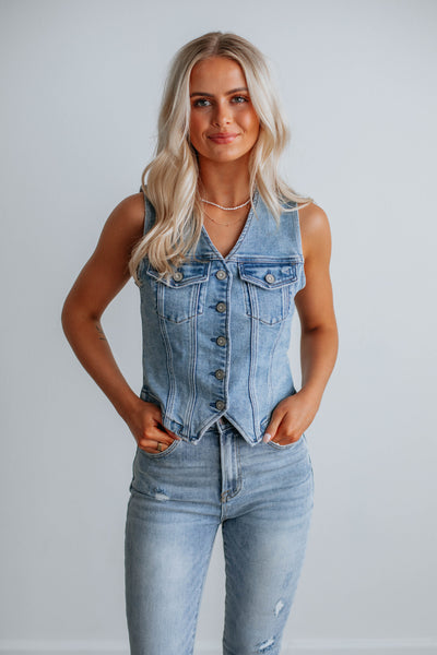 Greer Hidden Denim Vest