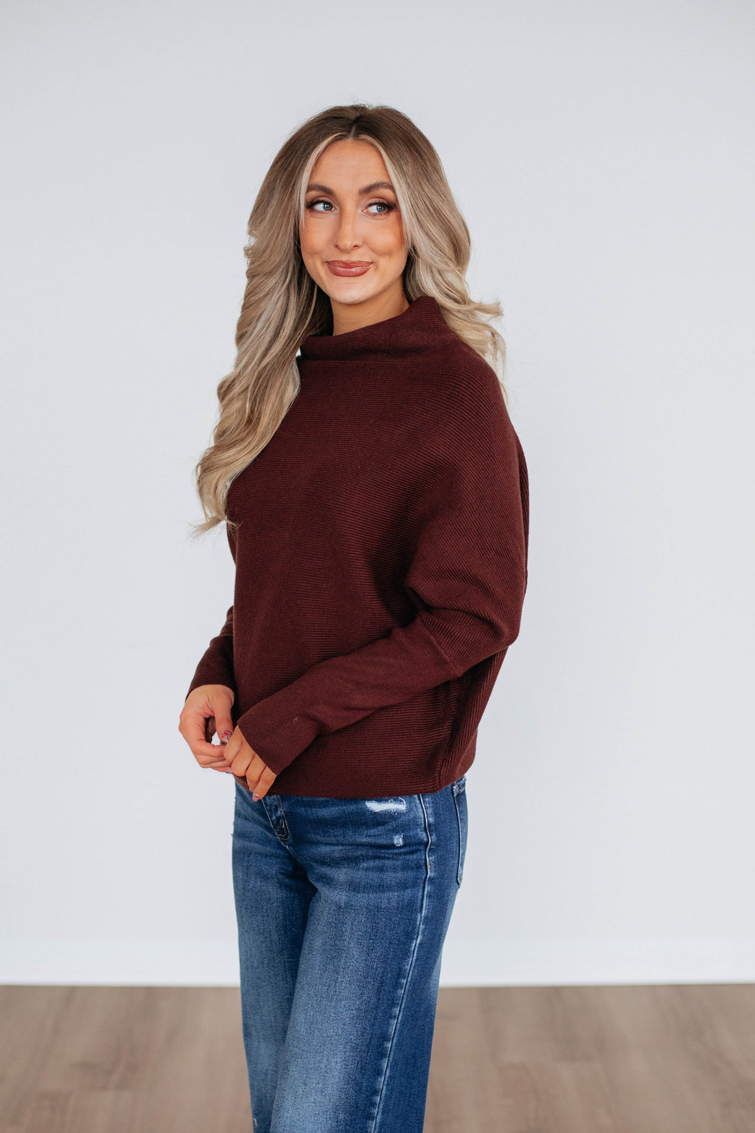 Gretchen Dolman Sweater - Mahogany