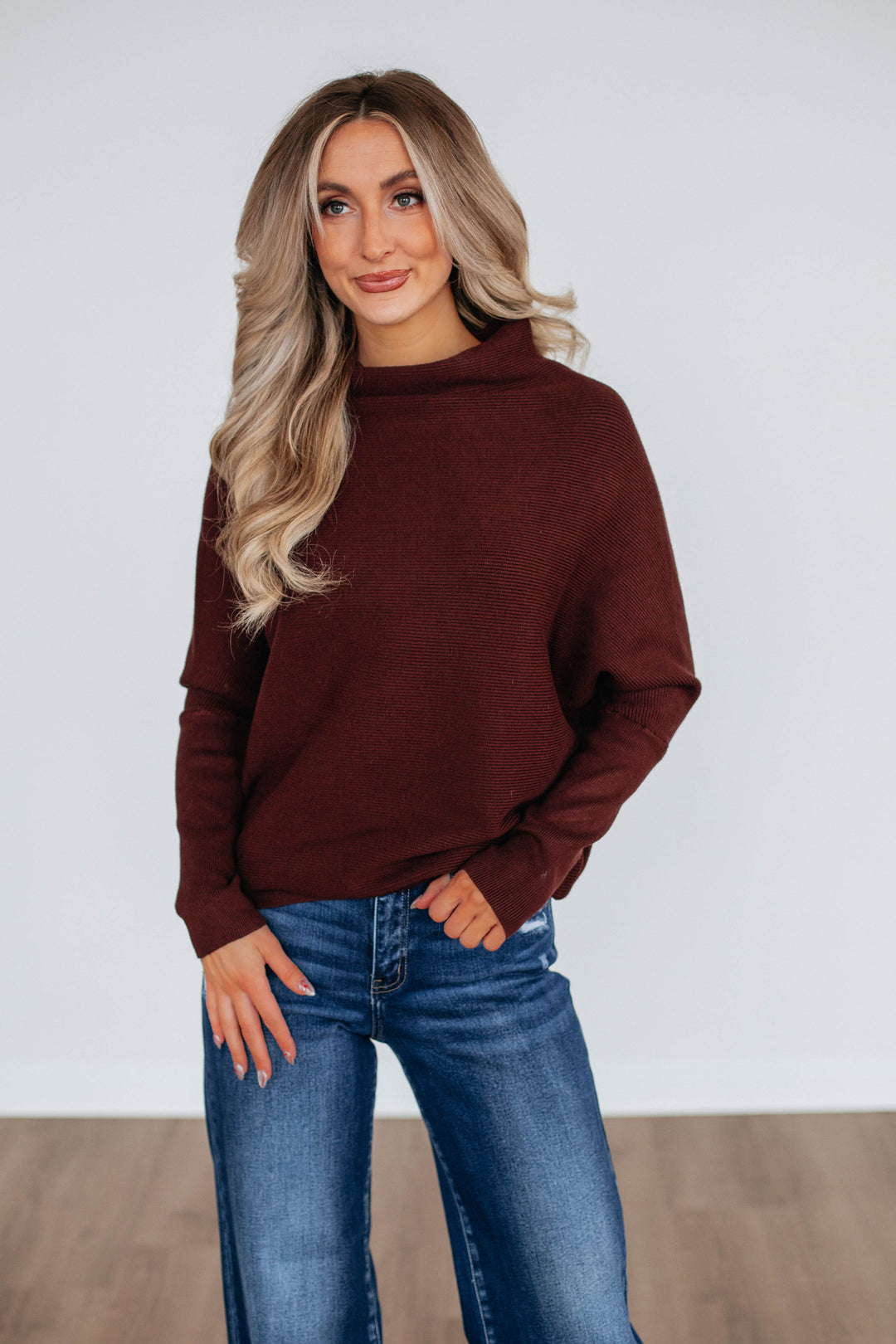 Gretchen Dolman Sweater - Mahogany