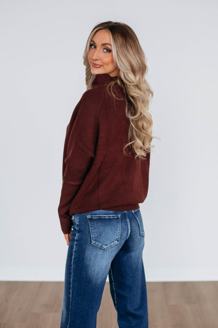 Gretchen Dolman Sweater - Mahogany