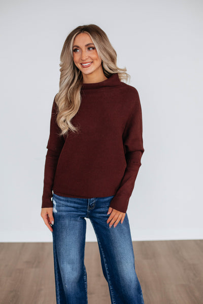 Gretchen Dolman Sweater - Mahogany