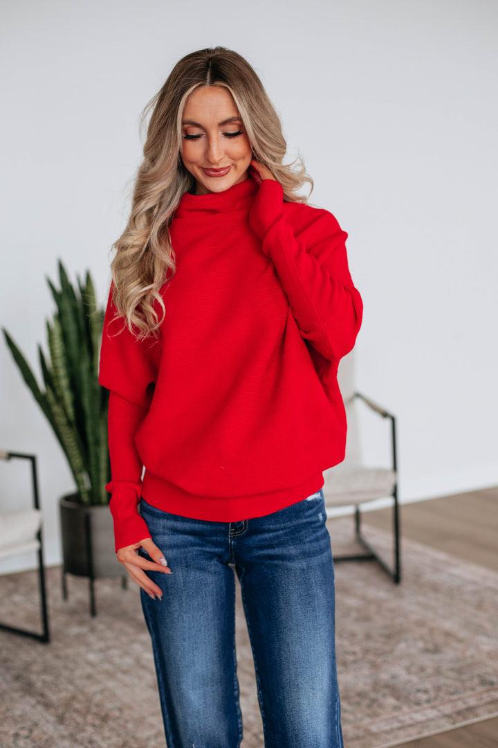 Gretchen Dolman Sweater - Ruby