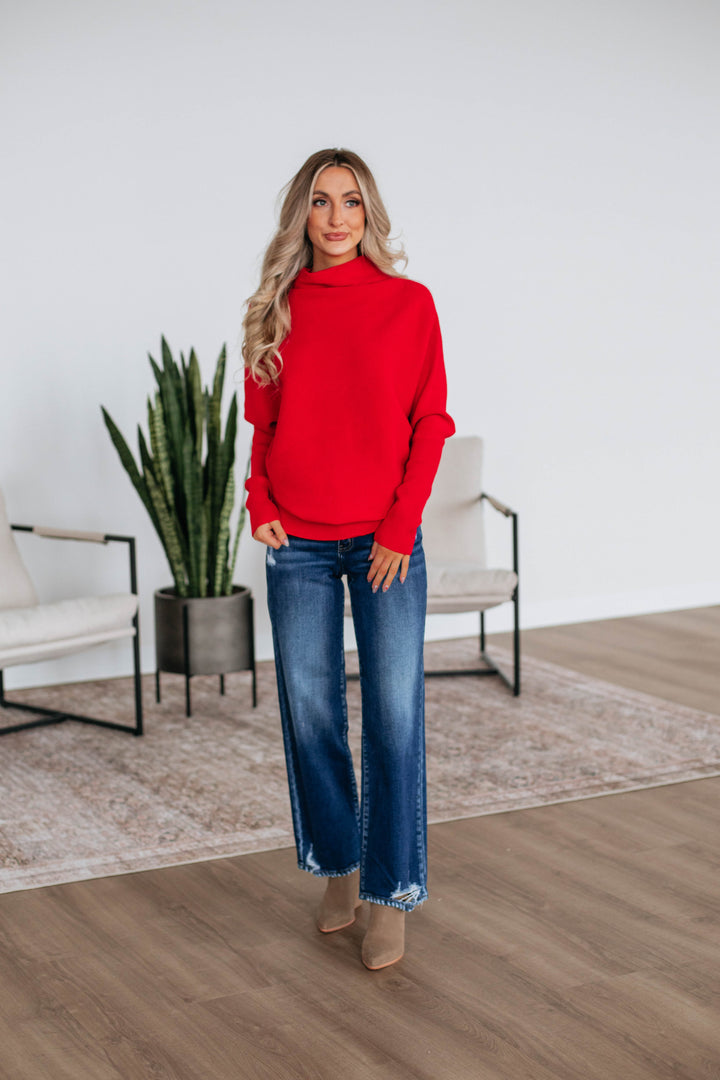 Gretchen Dolman Sweater - Ruby