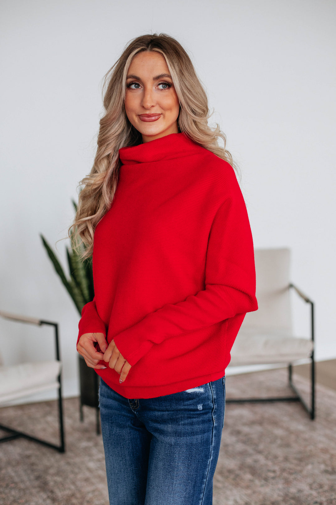 Gretchen Dolman Sweater - Ruby