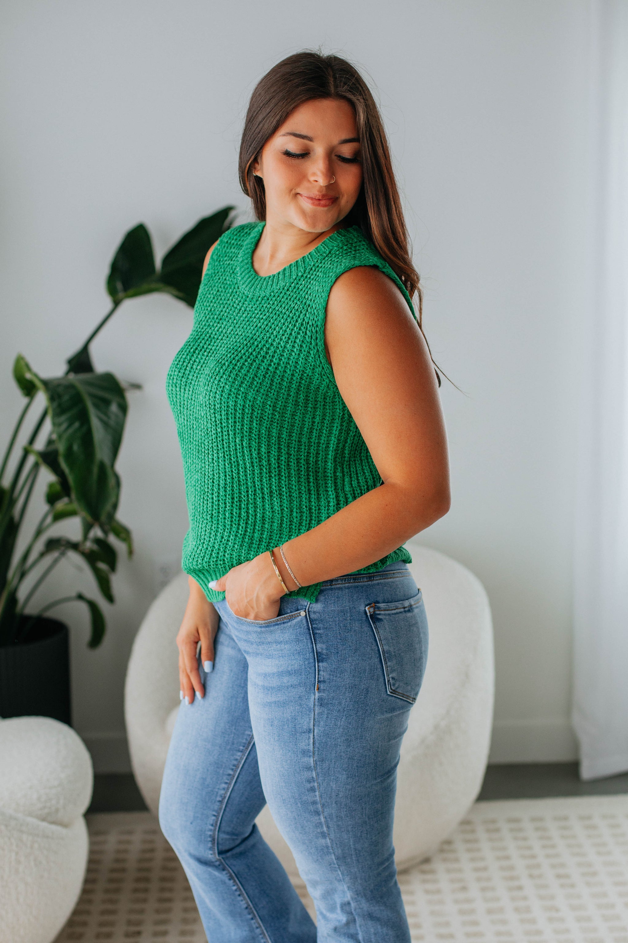 Hanlen Knit Tank - Kelly Green