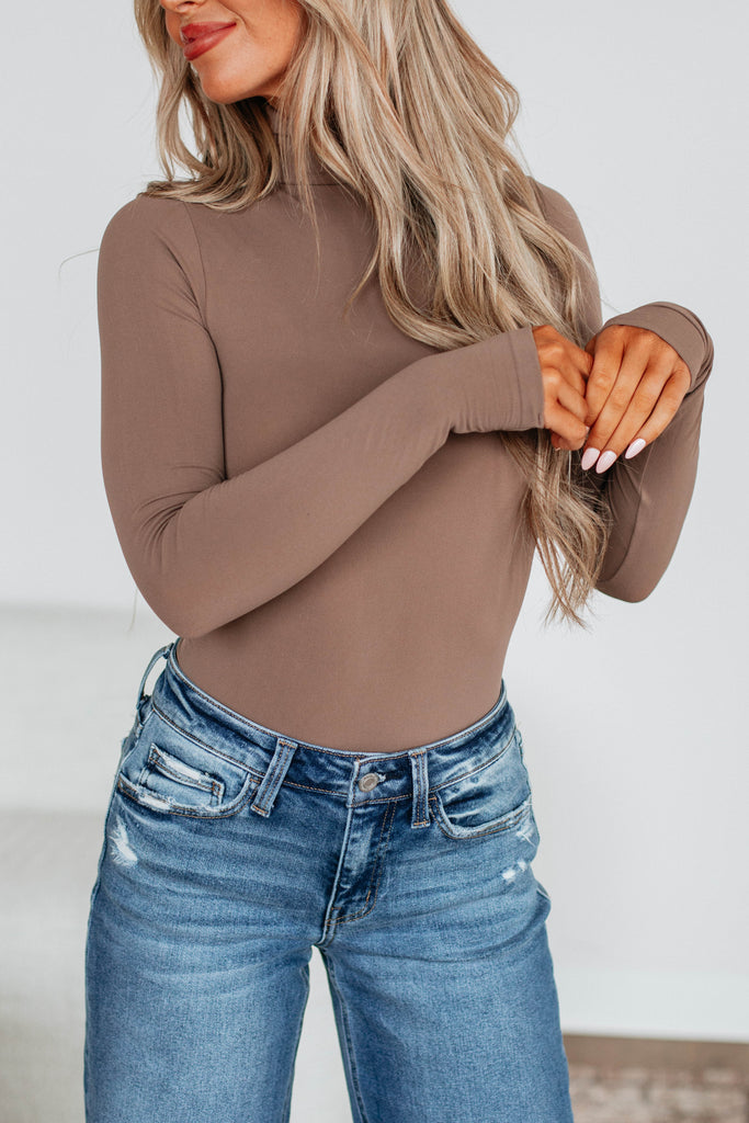 Holly Turtle Neck Bodysuit - Mocha