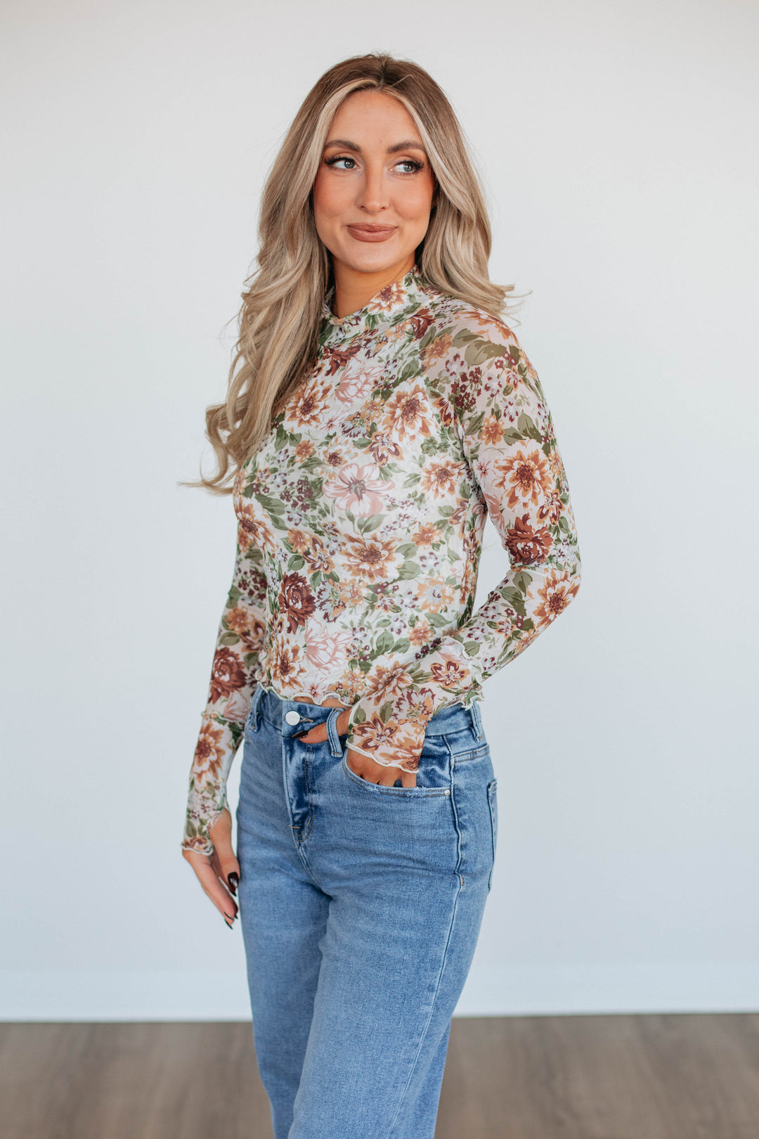 Ivy Floral Mesh Top