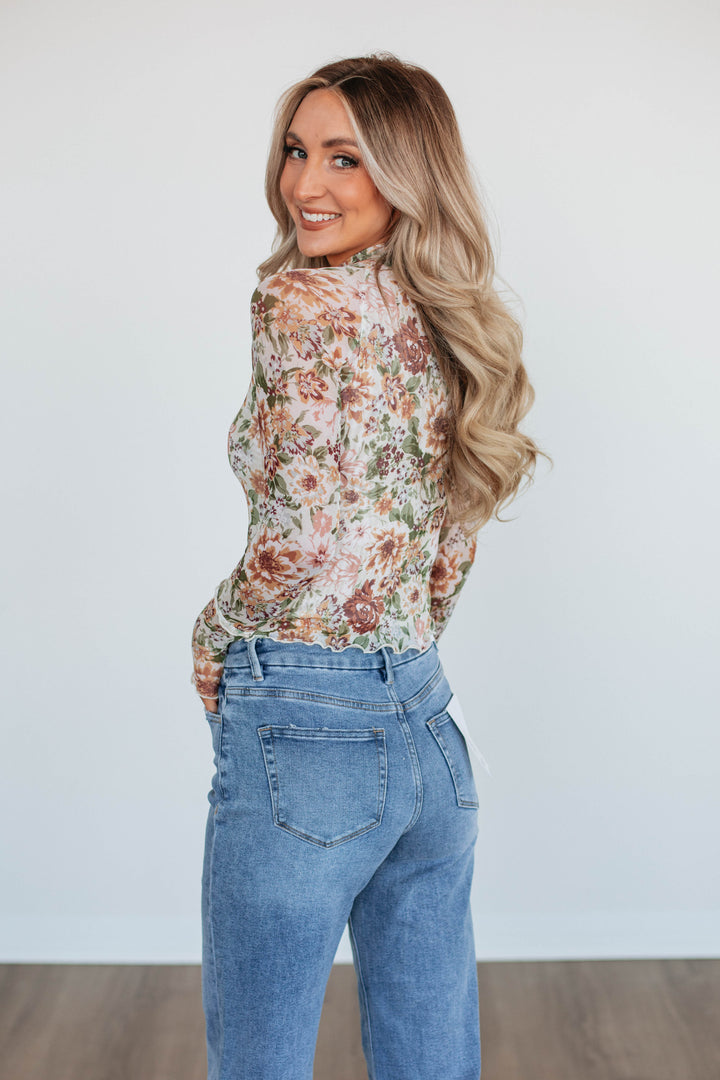 Ivy Floral Mesh Top