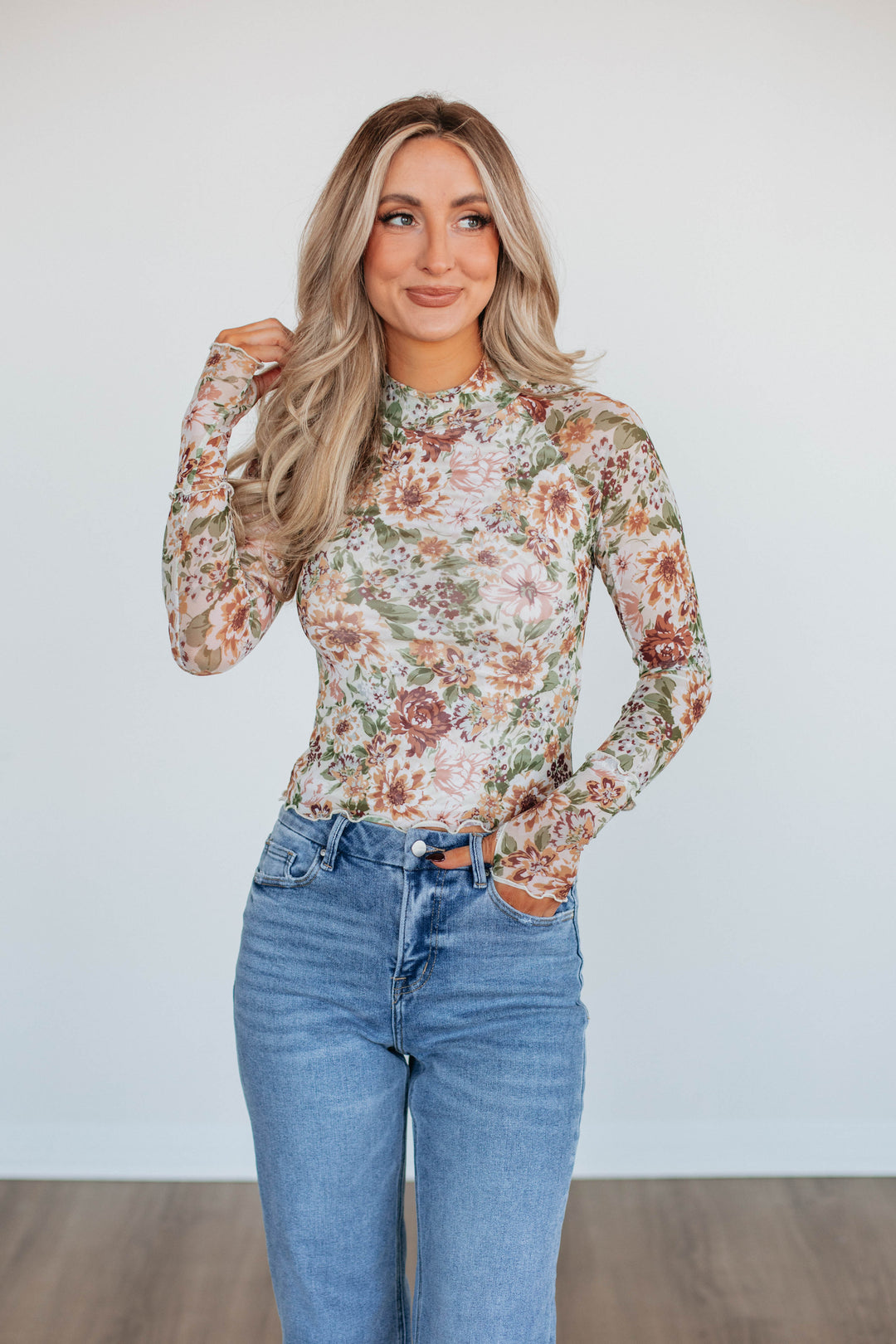 Ivy Floral Mesh Top