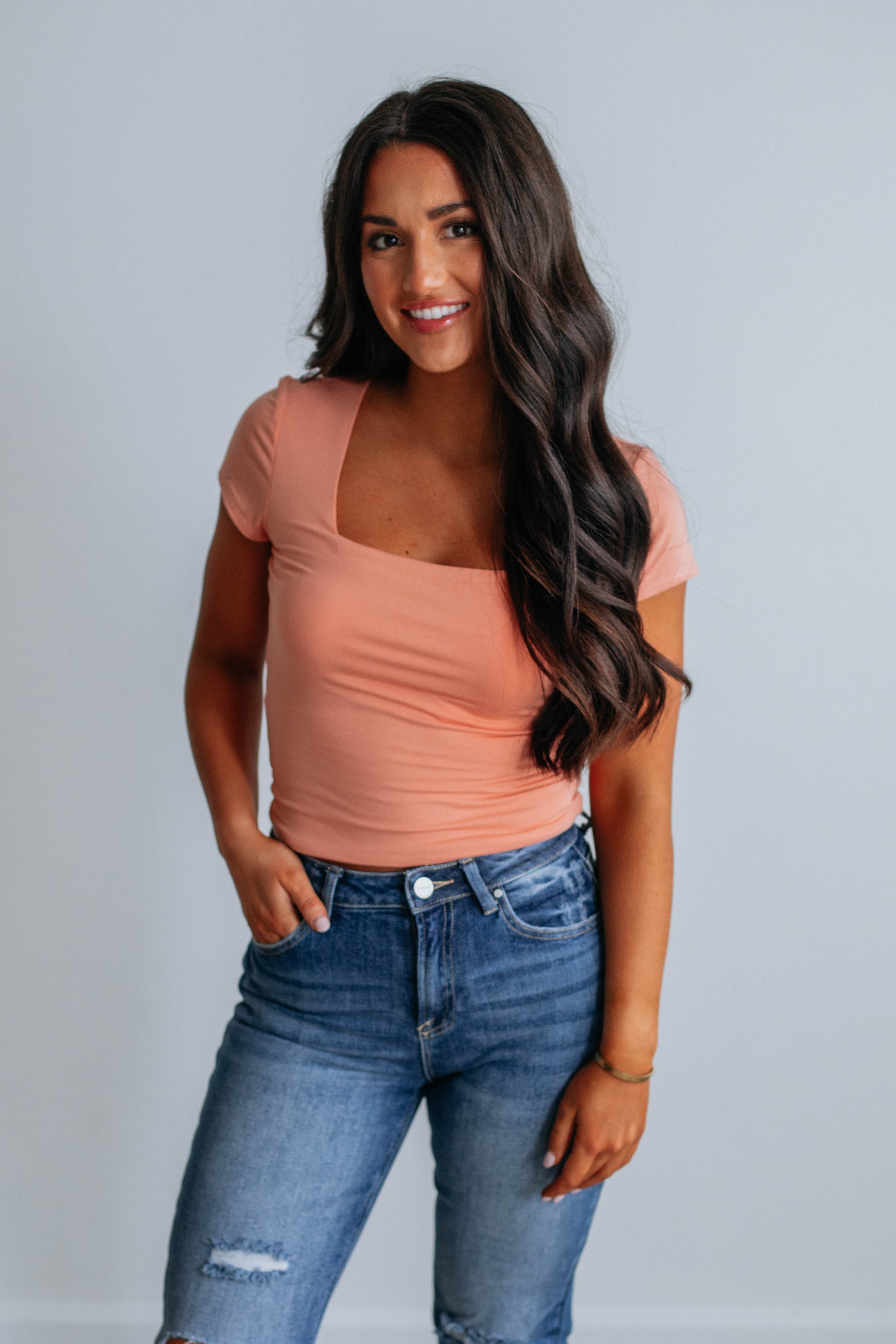 Jace Basic Top - Dusty Peach