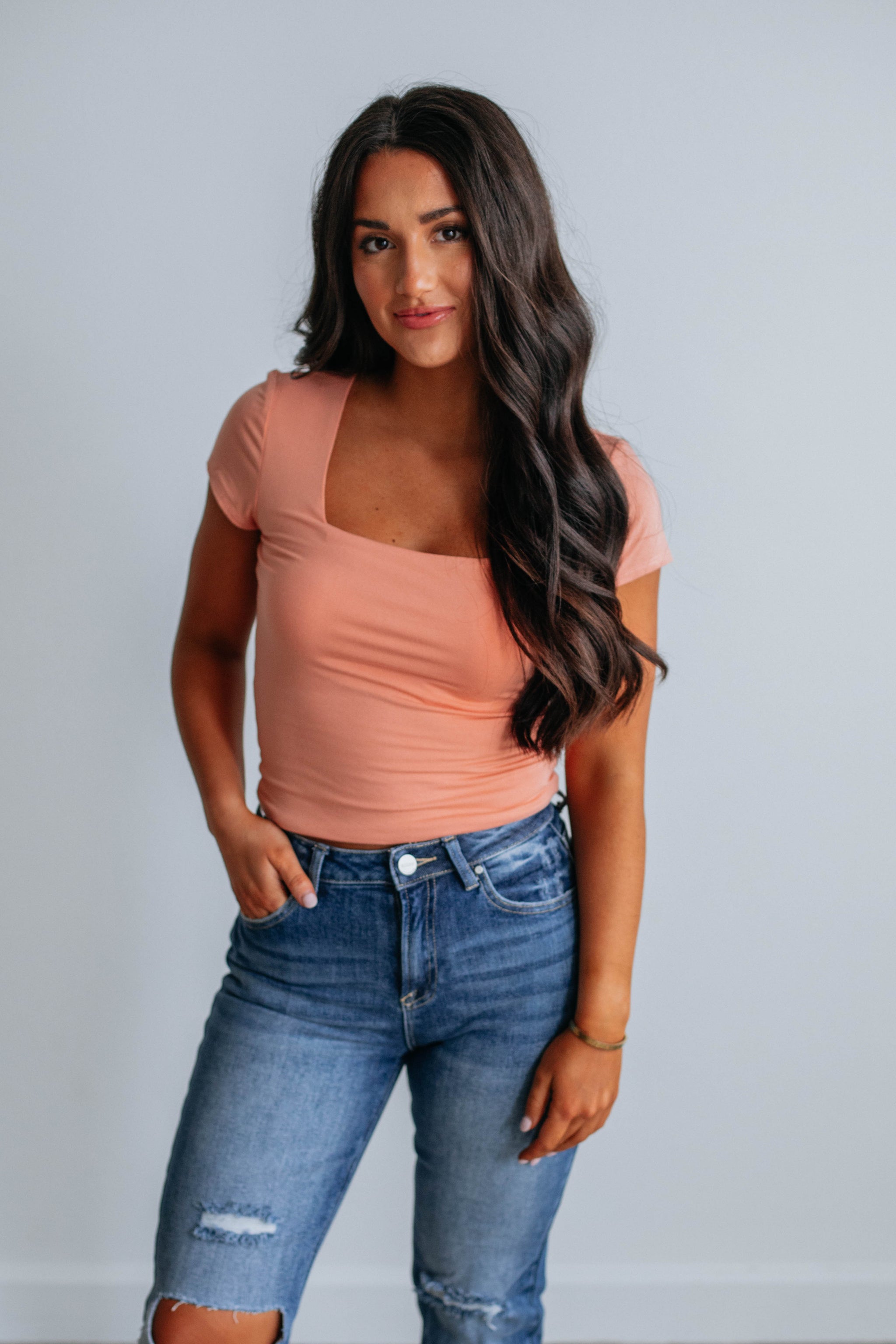 Jace Basic Top - Dusty Peach