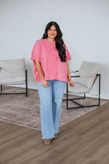 Jacksy Oversized Top - Hot Pink