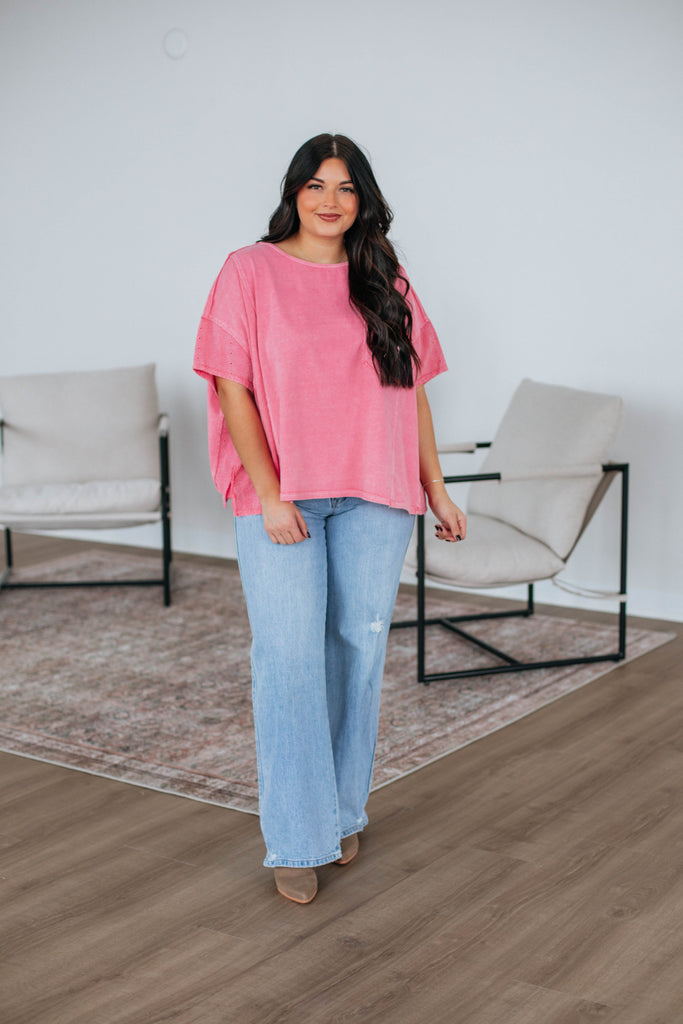 Jacksy Oversized Top - Hot Pink