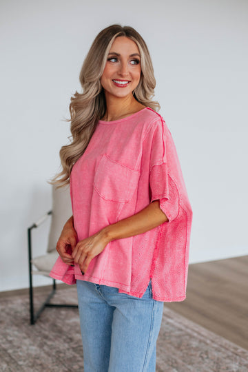 Jacksy Oversized Top - Hot Pink