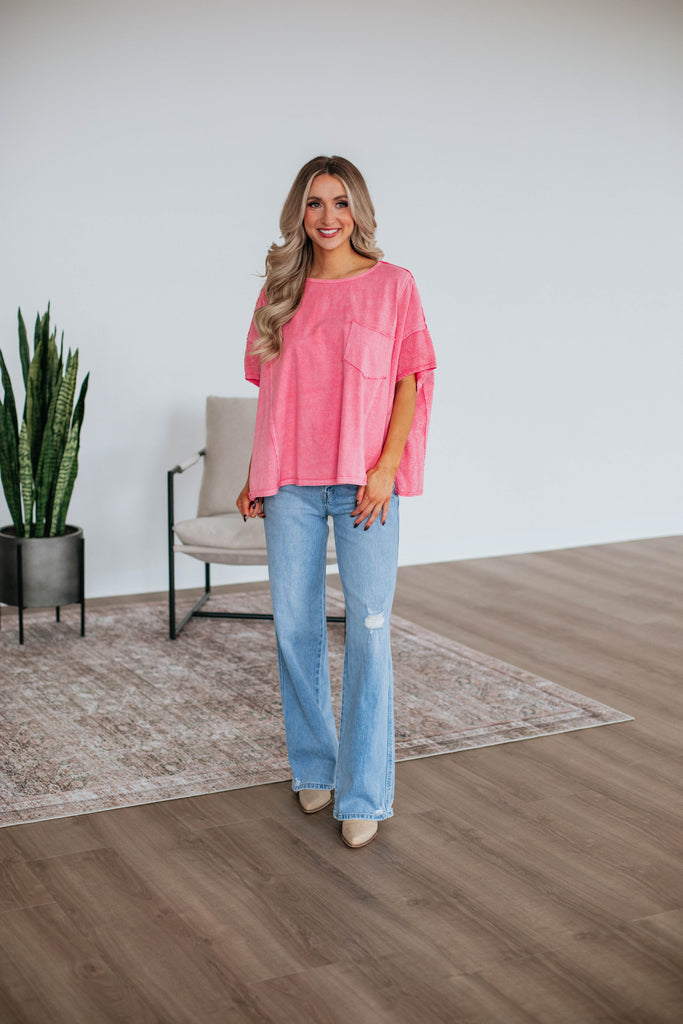 Jacksy Oversized Top - Hot Pink