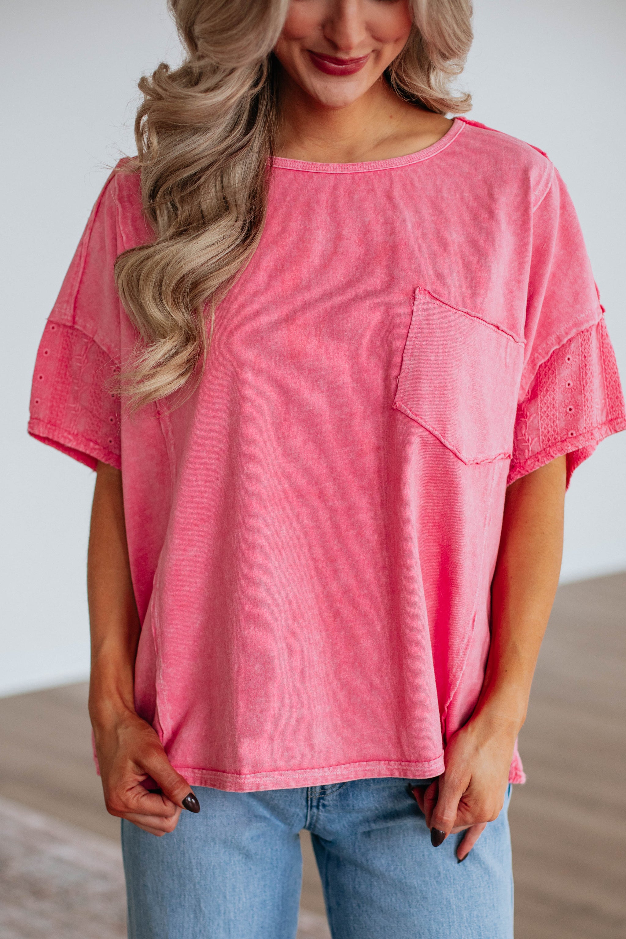 Jacksy Oversized Top - Hot Pink