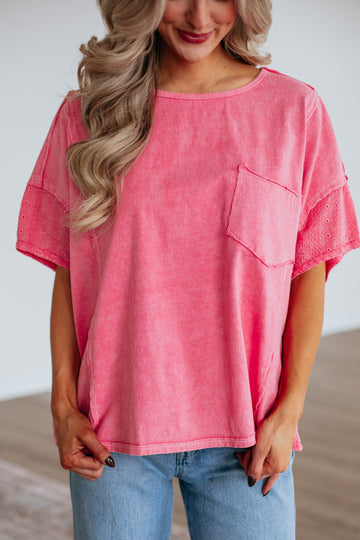 Jacksy Oversized Top - Hot Pink