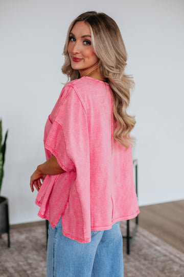 Jacksy Oversized Top - Hot Pink