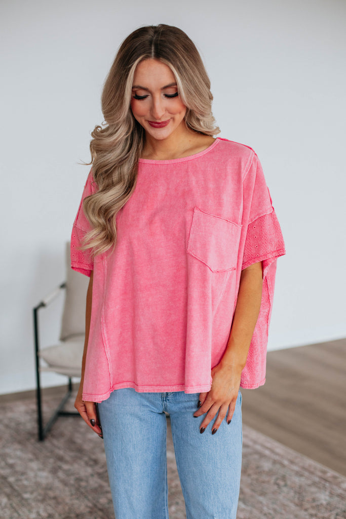 Jacksy Oversized Top - Hot Pink