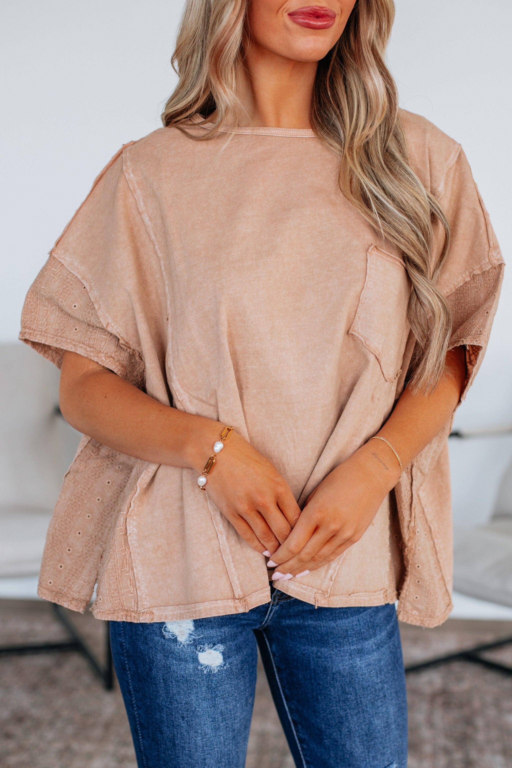 Jacksy Oversized Top - Light Camel