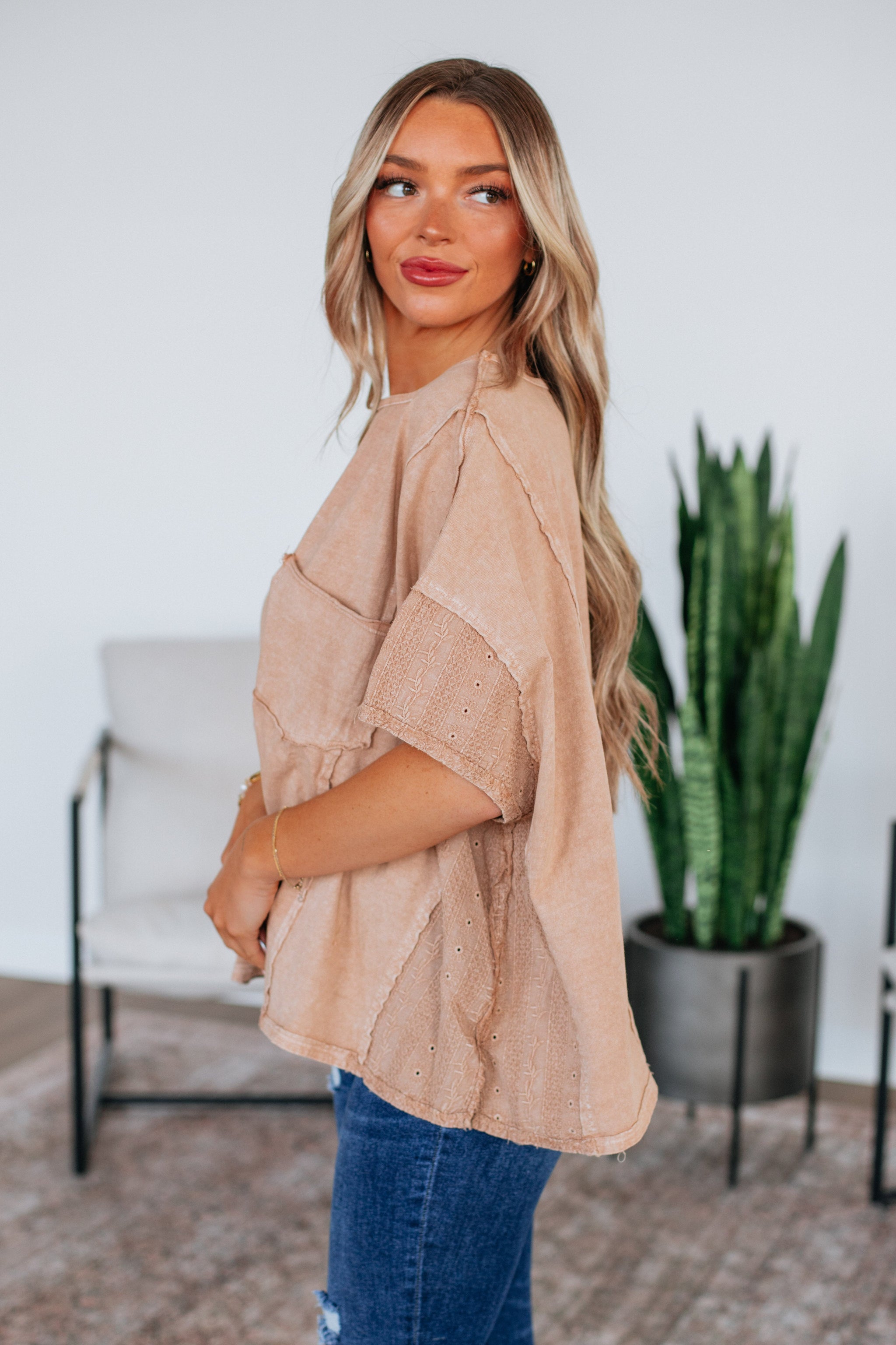 Jacksy Oversized Top - Light Camel