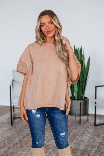 Jacksy Oversized Top - Light Camel