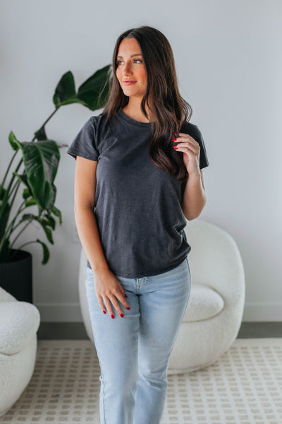 Jeannette Basic Tee - Charcoal