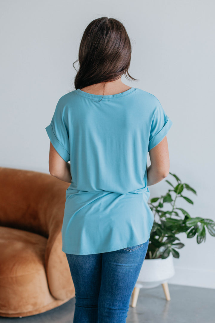 Jill Basic Tee - Dusty Blue