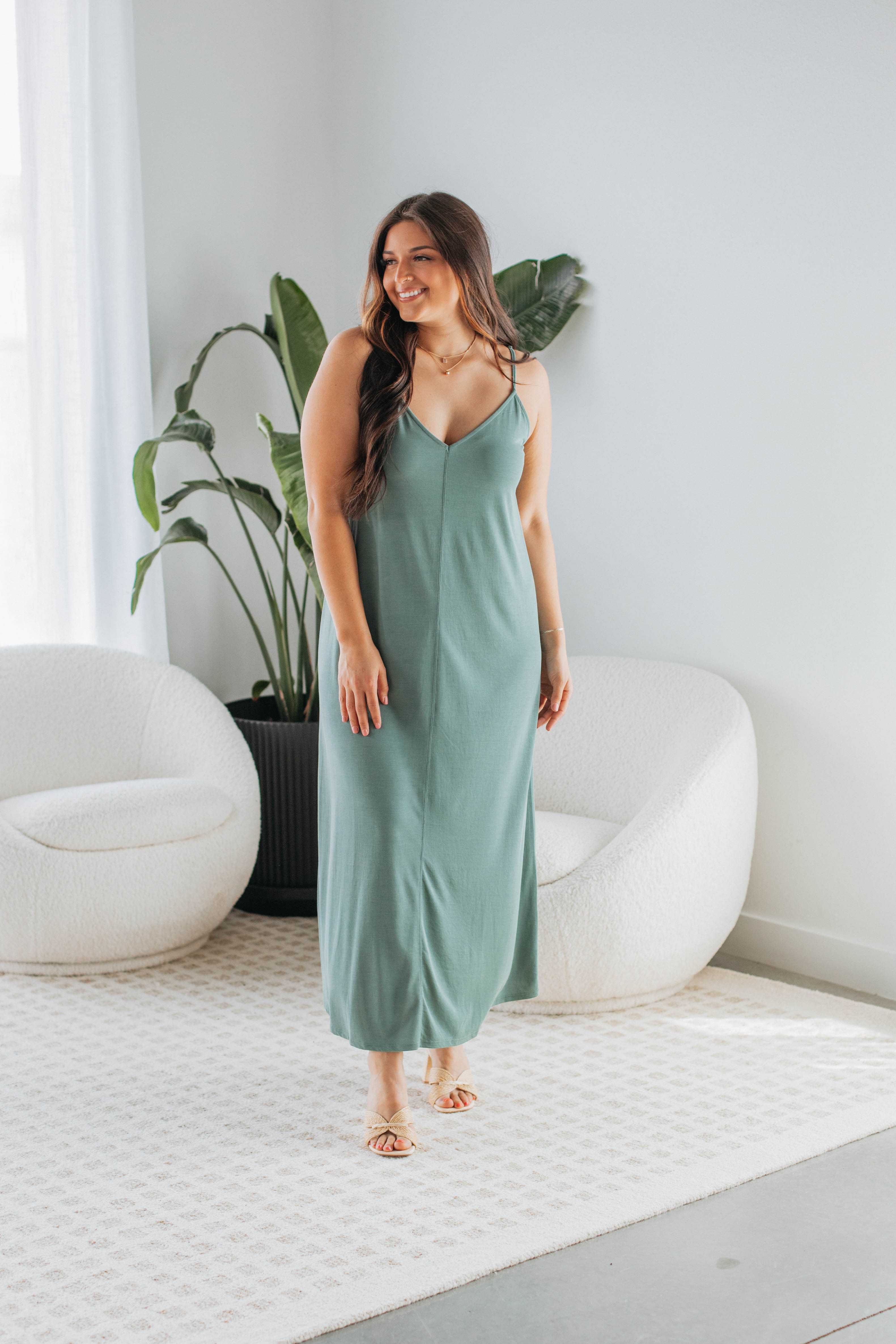 Dusty sage maxi dress on sale