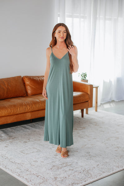 June Maxi Dress - Dusty Sage