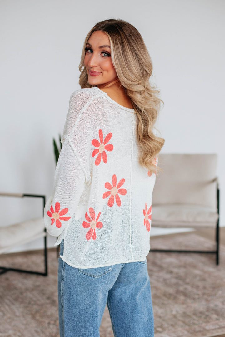 Kaelie Floral Sweater - Ivory