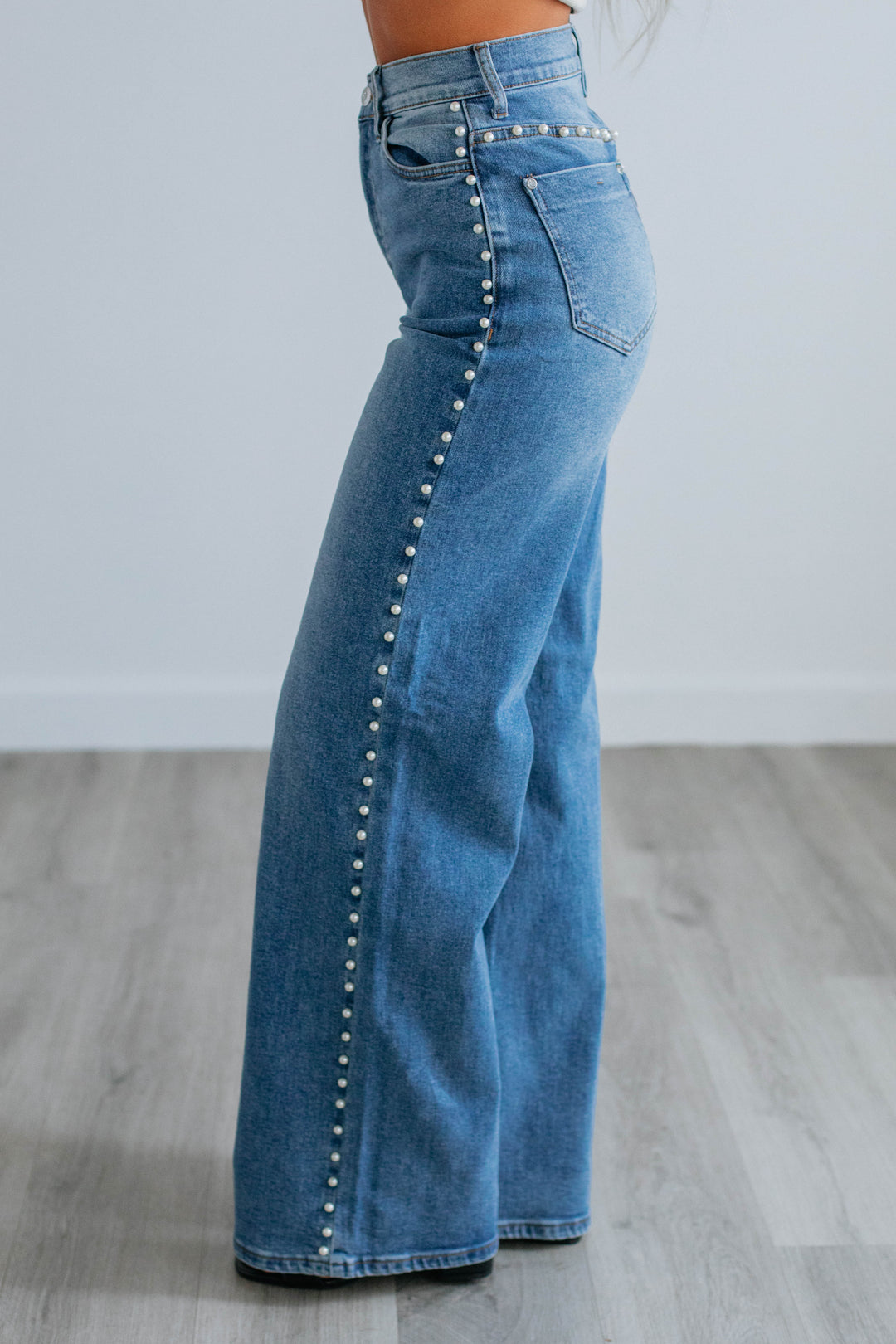 Kashara Pearl Studded Jeans