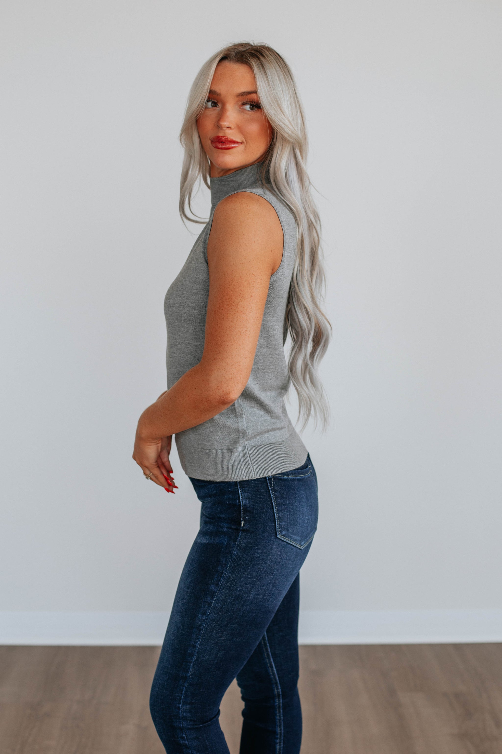 Kaslyn Knit Tank - Heather Grey