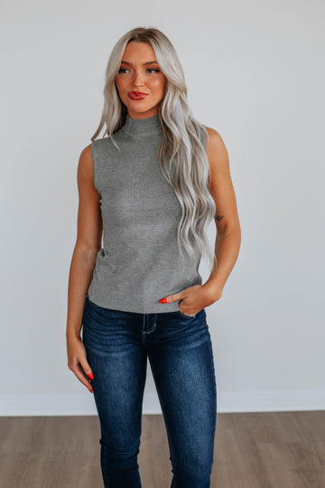 Kaslyn Knit Tank - Heather Grey