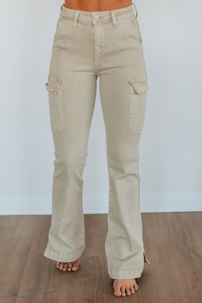 Kayley Risen Cargo Jeans - Sand