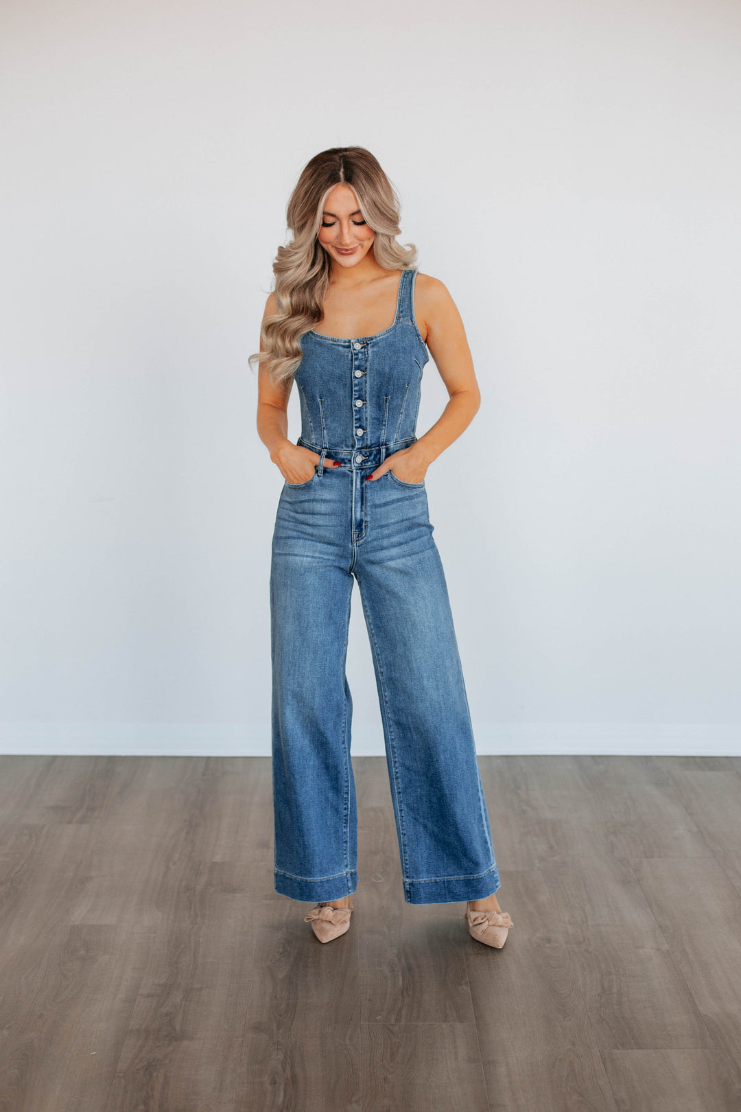 Kendall Hidden Denim Jumpsuit