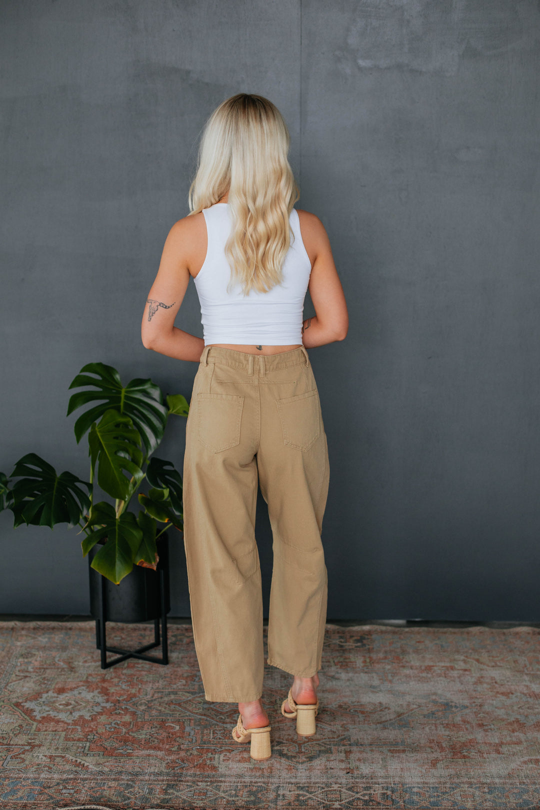 Landen Barrel Pants - Camel