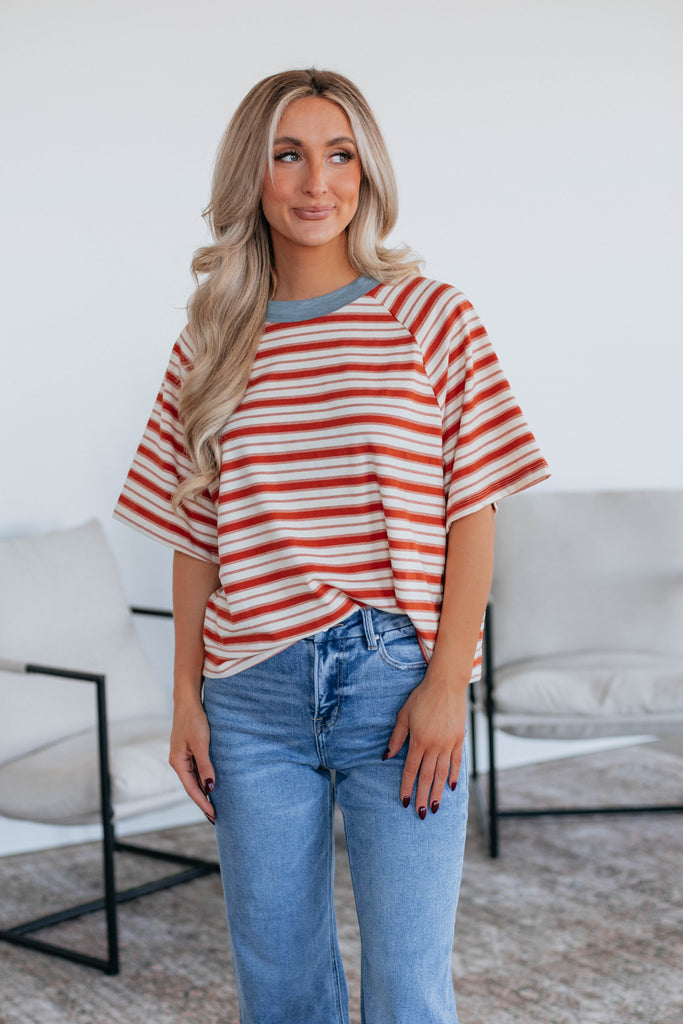 Lansen Striped Top - Rust