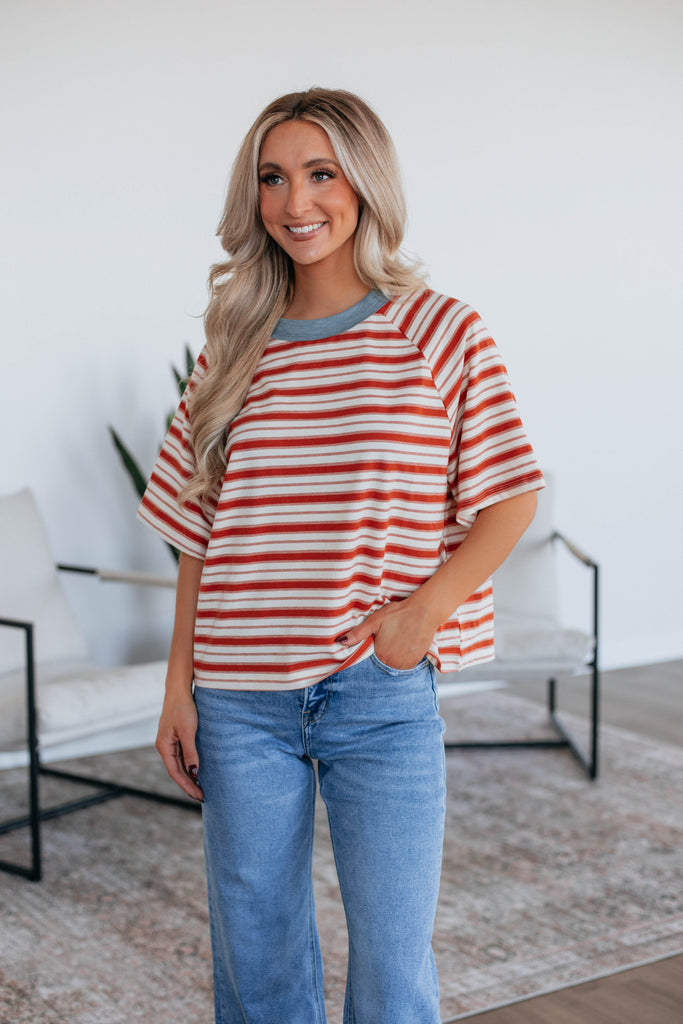 Lansen Striped Top - Rust